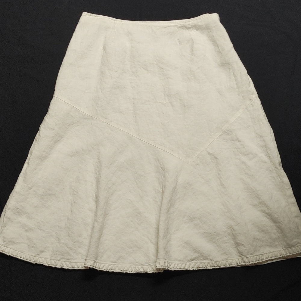 Emma James White Linen Skirt Plus Size
